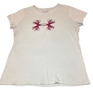 Under Armour Women's Semi-Fitted T-Shirt with‎ Unique Antler Logo XL